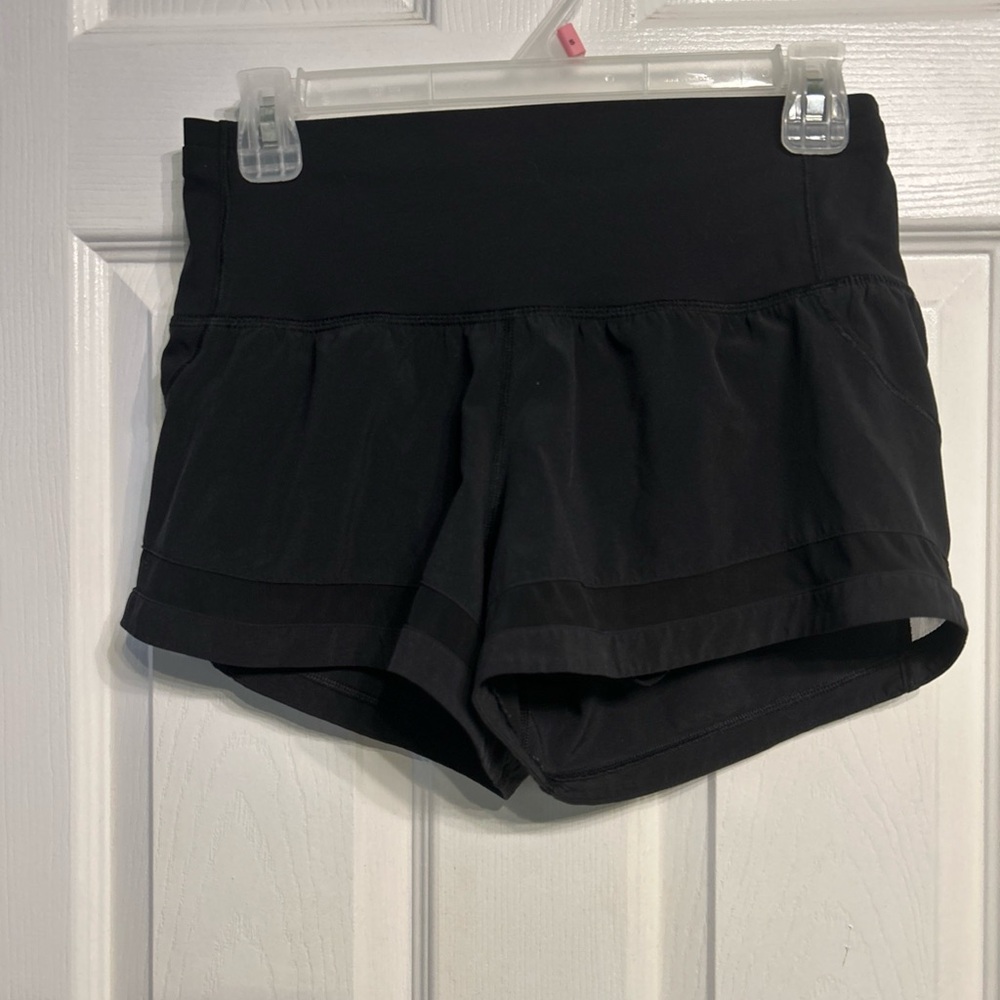 lululemon athletica perfect pace running Black Athletic Shorts